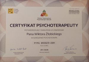 Certyfikat psychoterapeuty